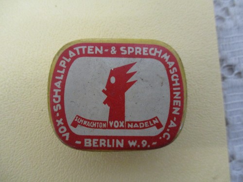 1930 vox nadelbox blechdose - um,